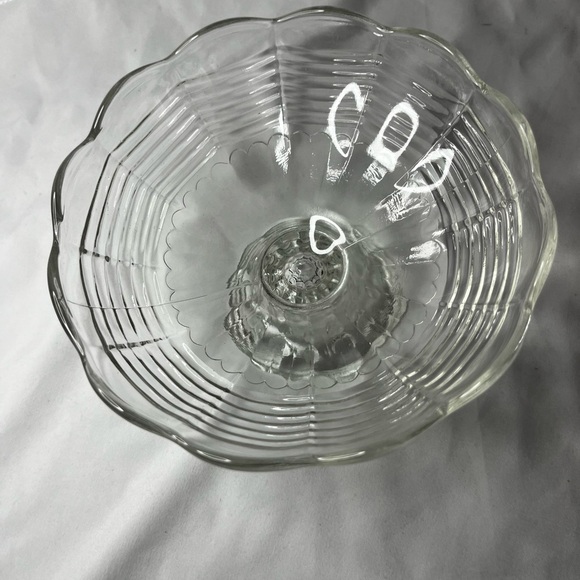 Elegant Clear Glass Pedestal Bowl - Picture 2 of 5
